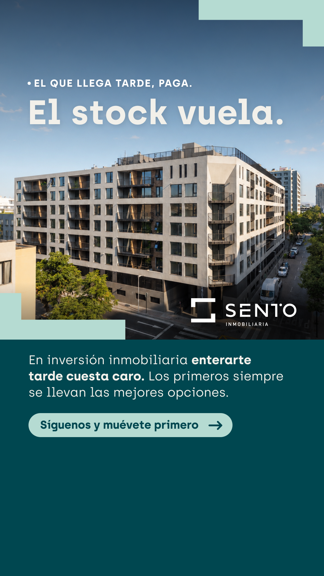 Sento Inmobiliaria Facebook ad: En inversión inmobiliaria, enterarte antes puede marcar la…