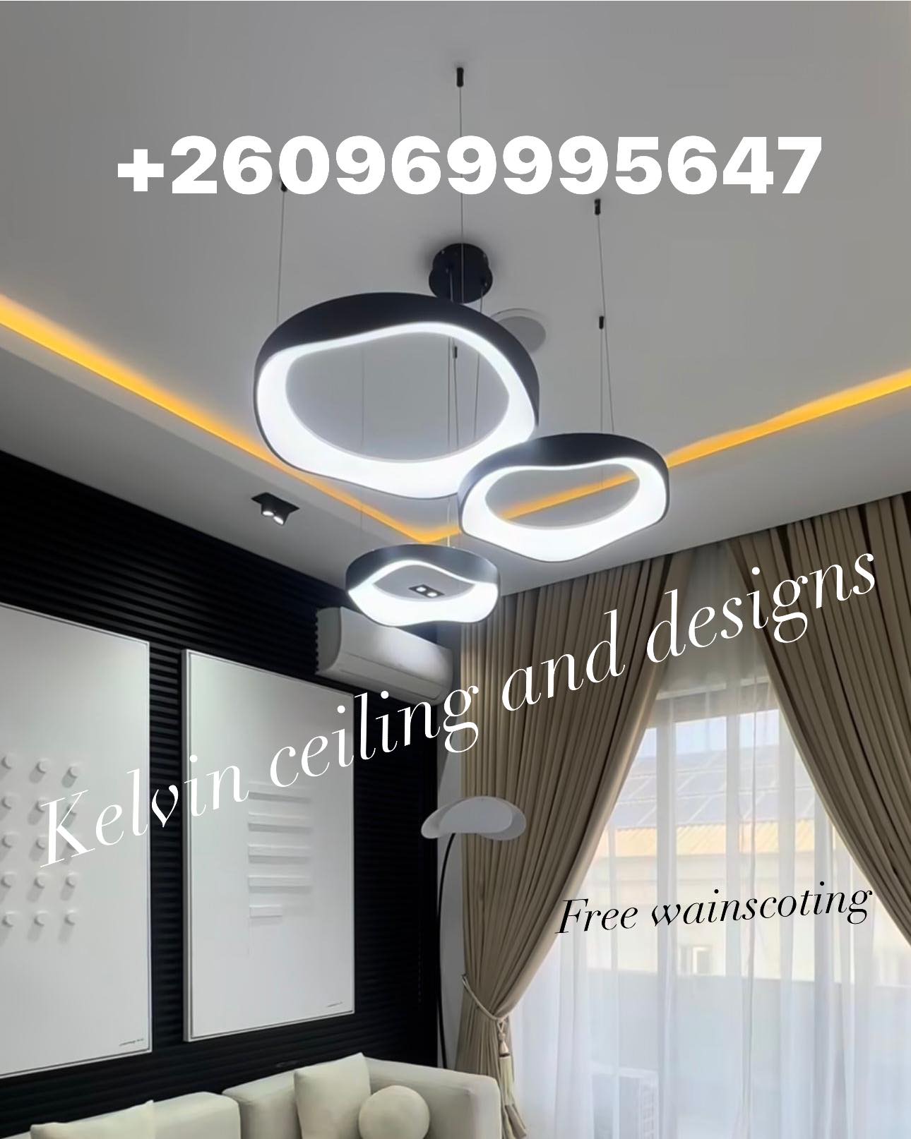 Kelvin Ceiling and Designs - Zambia Facebook ad: Free wainscoting installation when we do your ceiling…