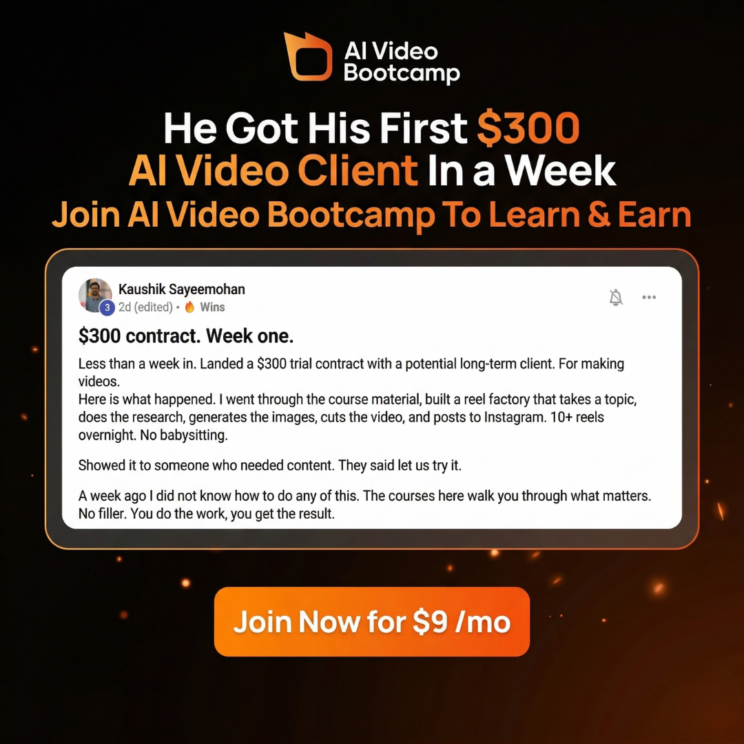 AI Video Bootcamp Facebook ad
