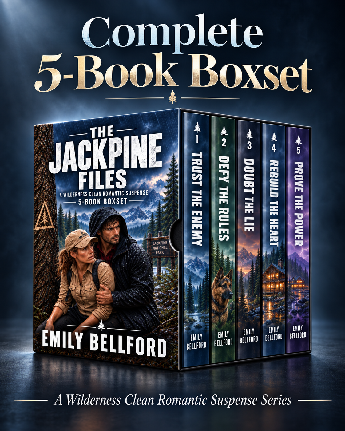 Emily Bellford Romance Books Facebook ad: Start The Jackpine Files Collection | Only $0.99 Ltd Time