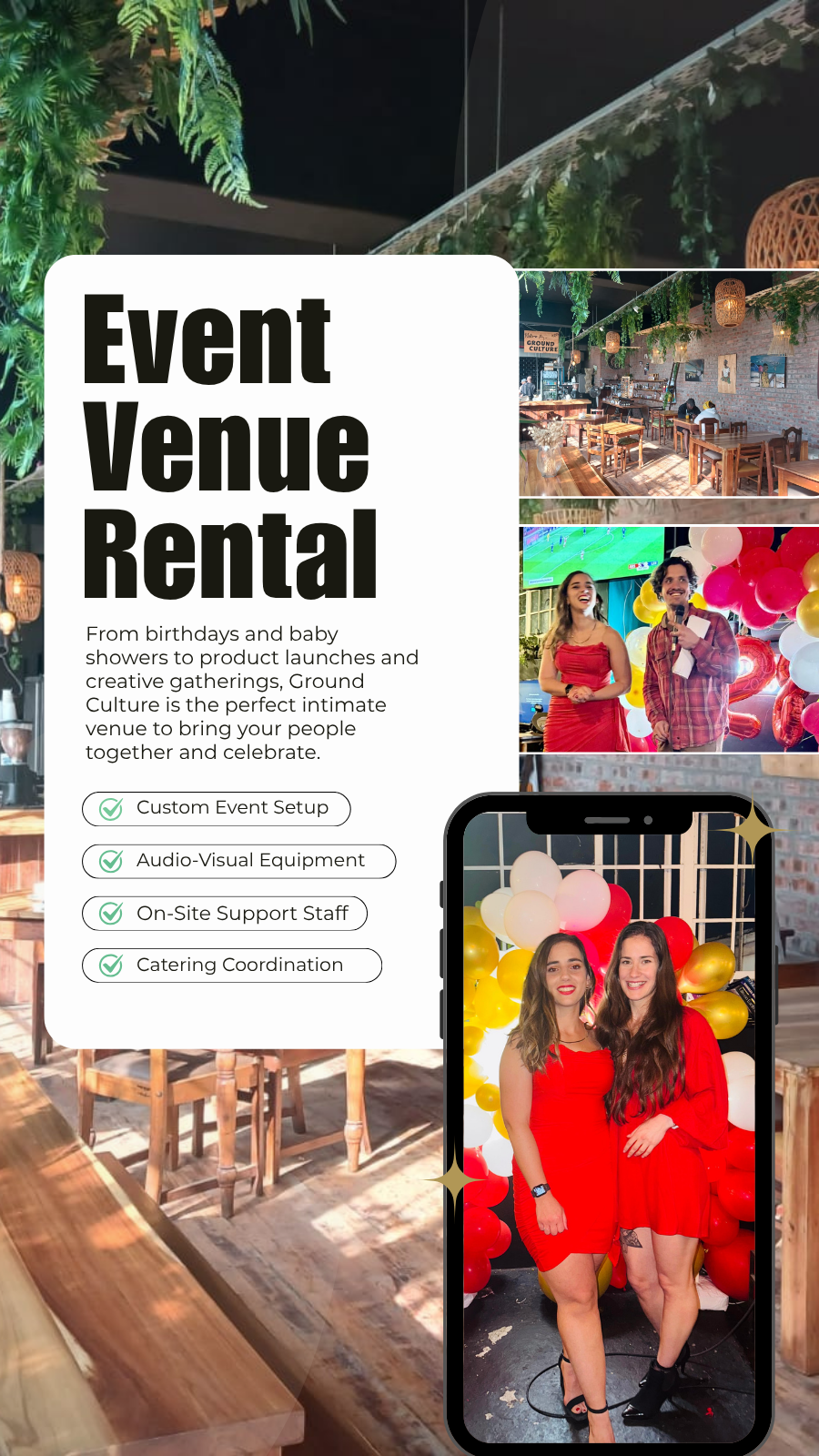 Ground Culture Facebook ad: Your Special Occasion, Our Perfect Venues