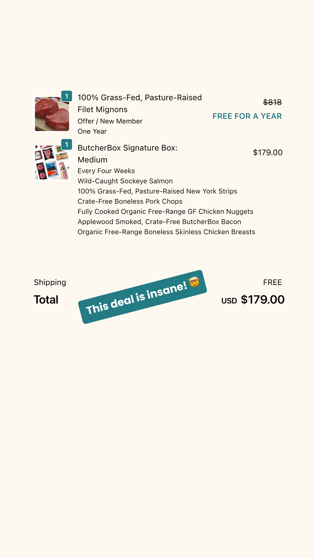 ButcherBox Facebook ad