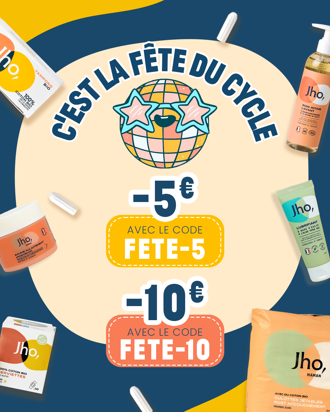 JHO. Facebook ad: -10€ avec le code FETE-10