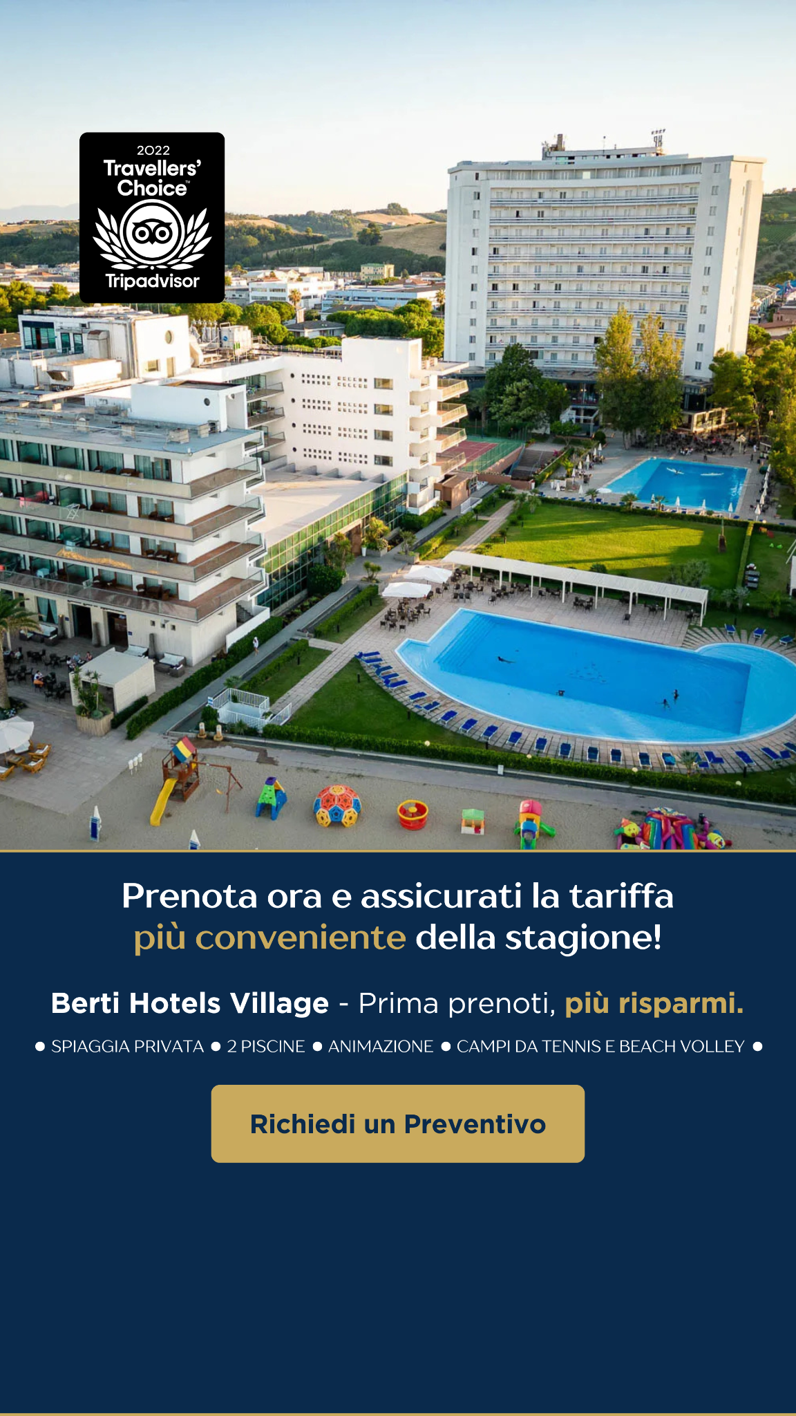 Berti Hotels Village Facebook ad from Feb 5, 2026