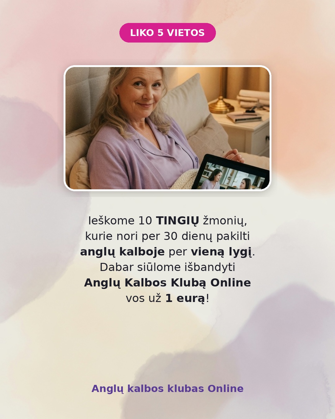 Anglų Kalbos Klubas Online Facebook ad: Nori sužinoti savo anglų kalbos lygį?