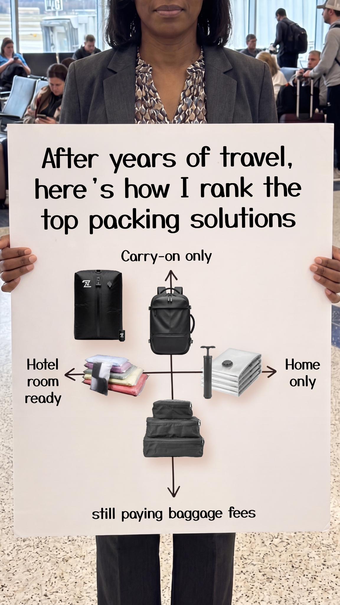 Travel With Michelle Facebook ad: Best Space-Saving Bag 2026!