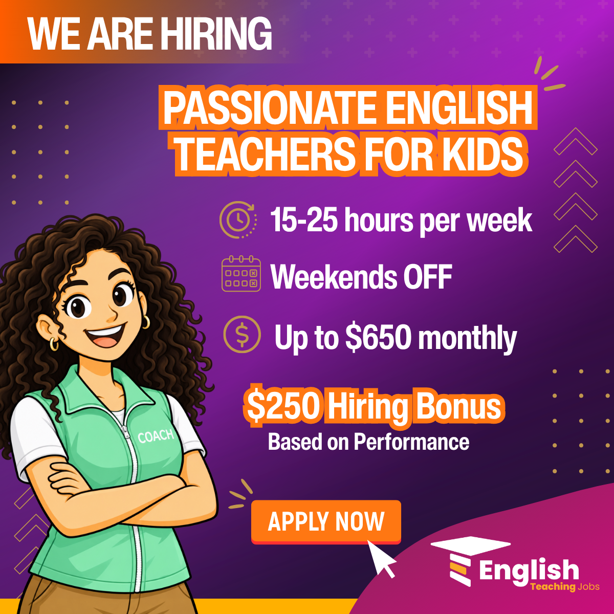 English Teaching Jobs Facebook ad: LIMITED OPPORTUNITIES AVAILABLE