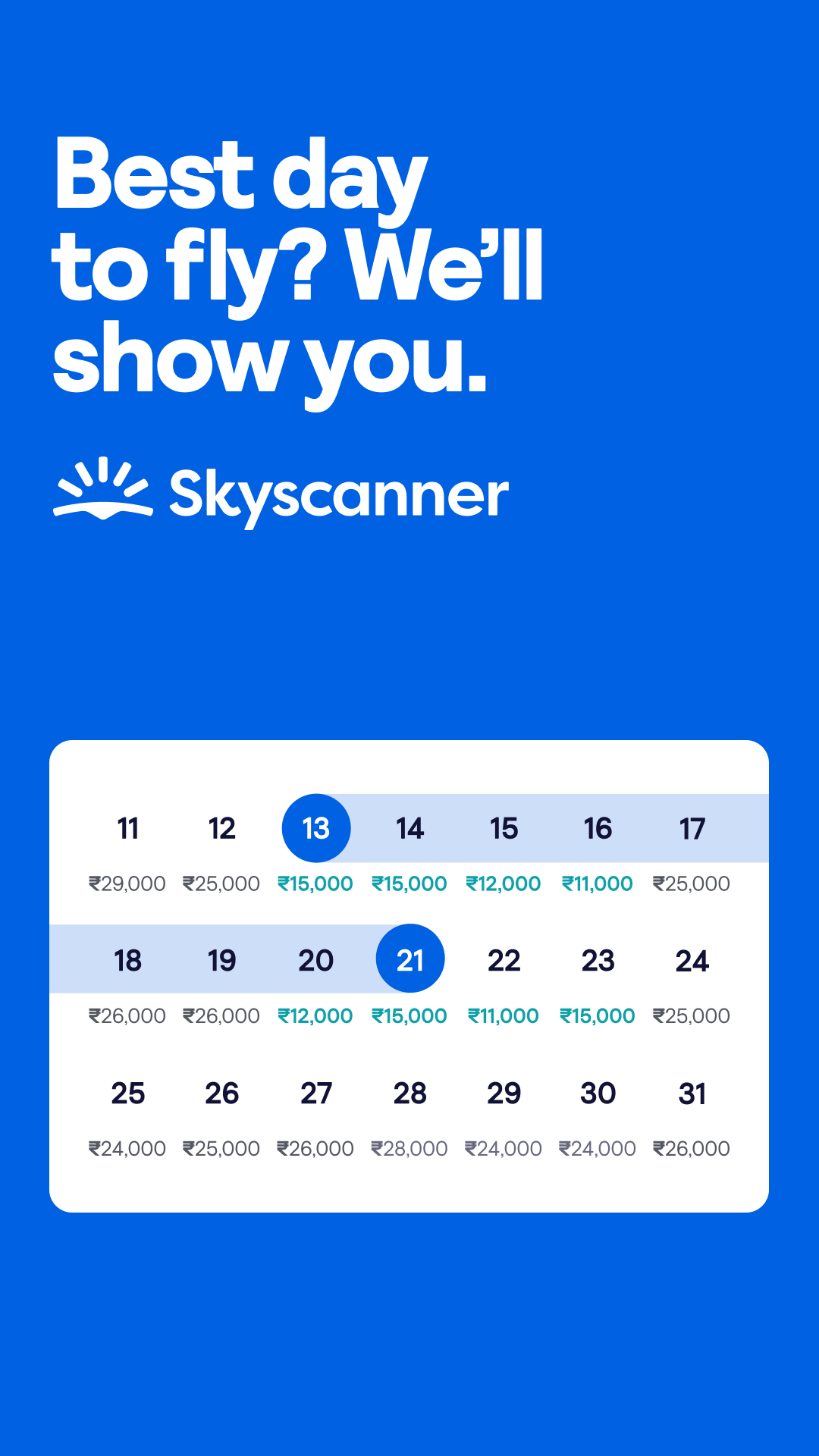 Skyscanner Facebook ad: Get the best deal for you.