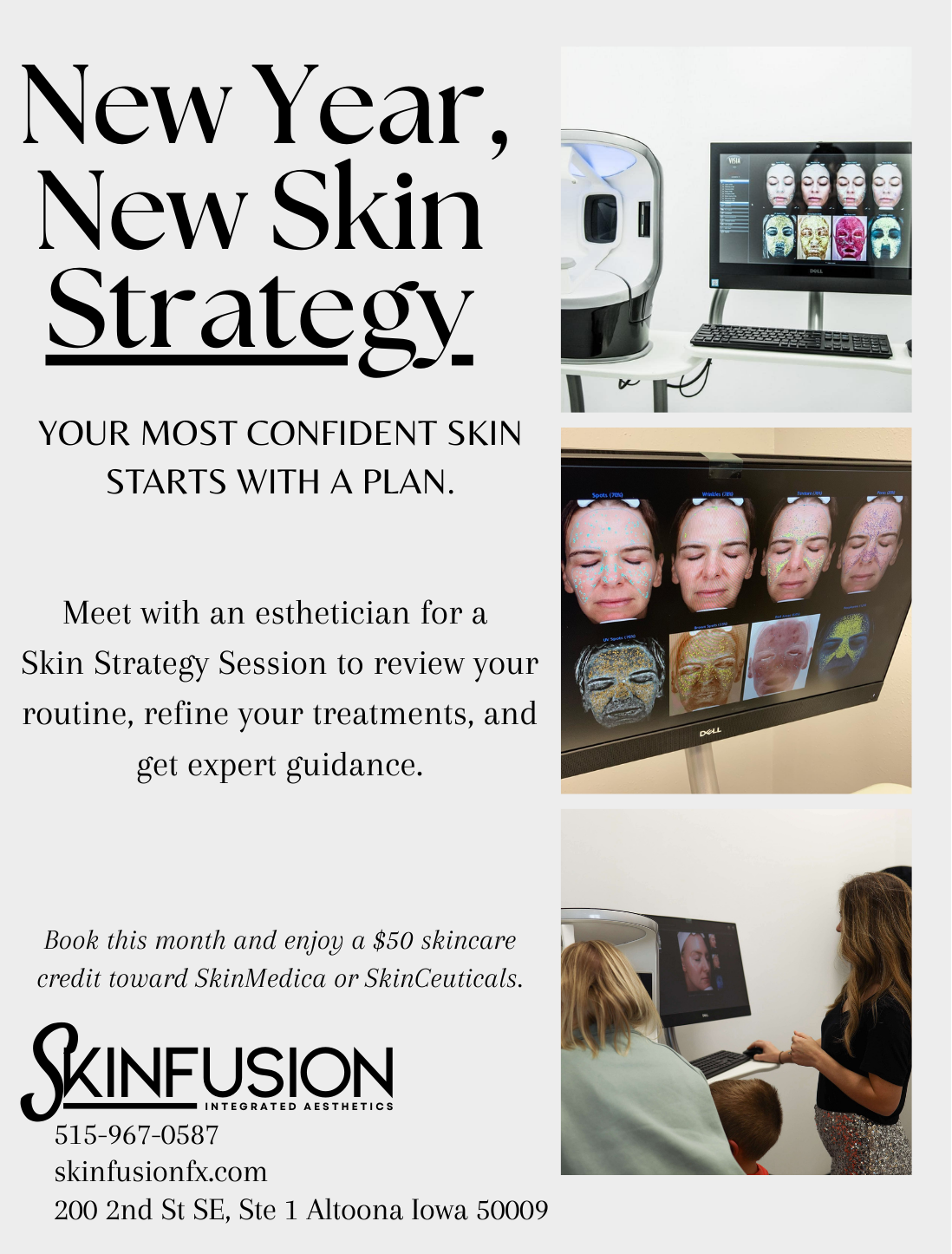 SkinFusion FX Facebook ad: Skin Strategy Session + $50 Credit