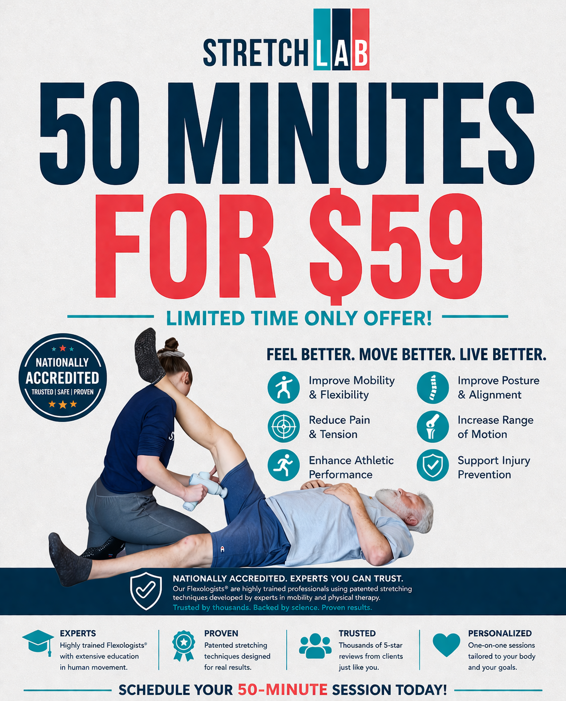 StretchLab Facebook ad: Only $59 First Stretch!