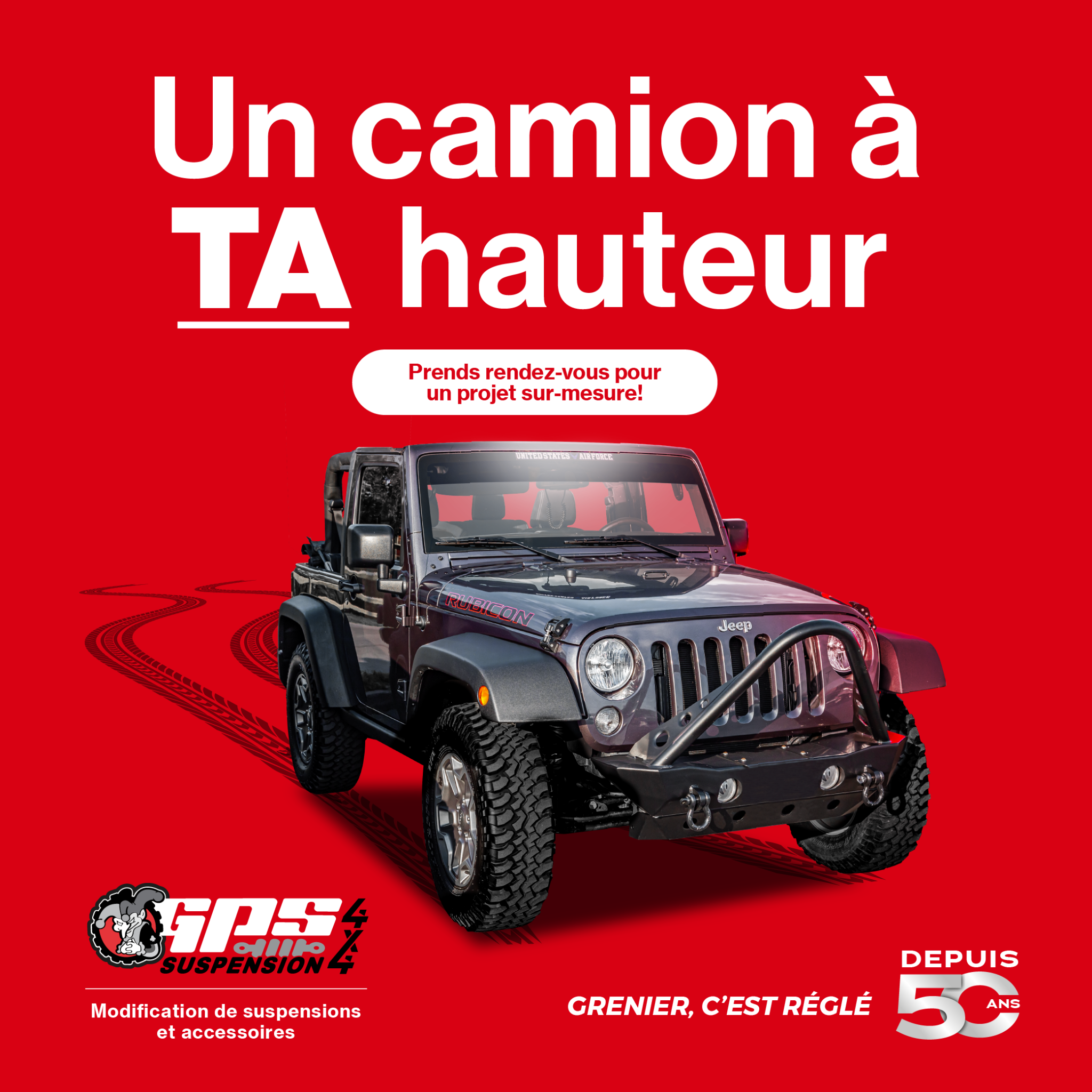 Grenier pièces et service Facebook ad: Réservez votre rendez-vous!