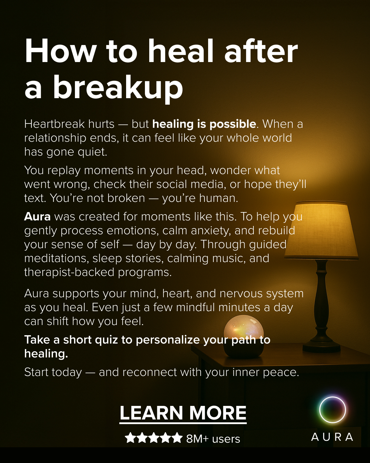 Aura: Find peace every day Facebook ad
