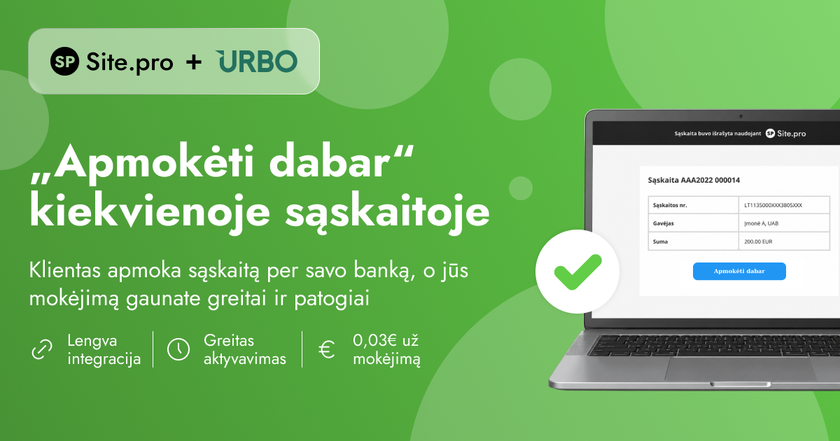 Site.pro - Apskaitos programa ir ERP Facebook ad: Greitesni apmokėjimai jūsų verslui