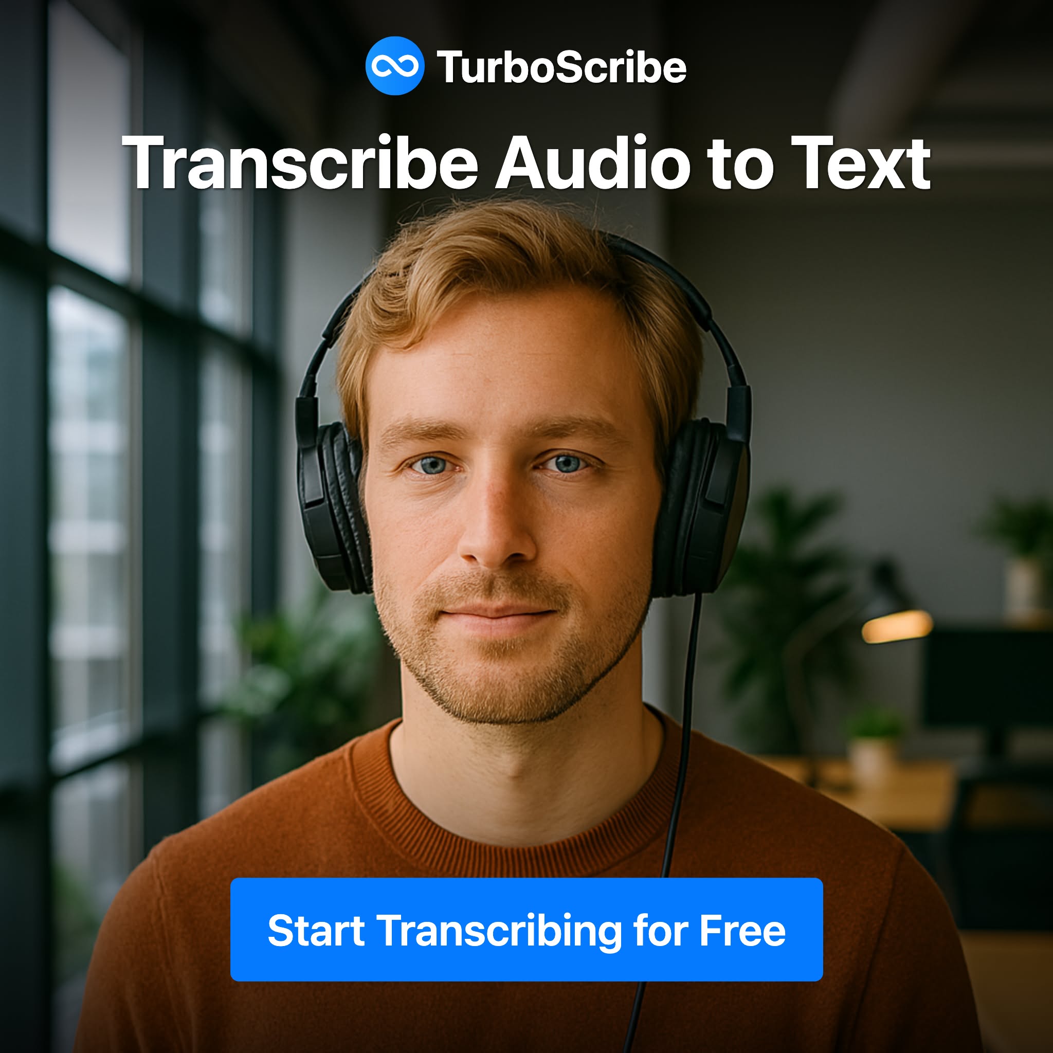 TurboScribe Facebook ad: Transcribe Audio and Video to Text