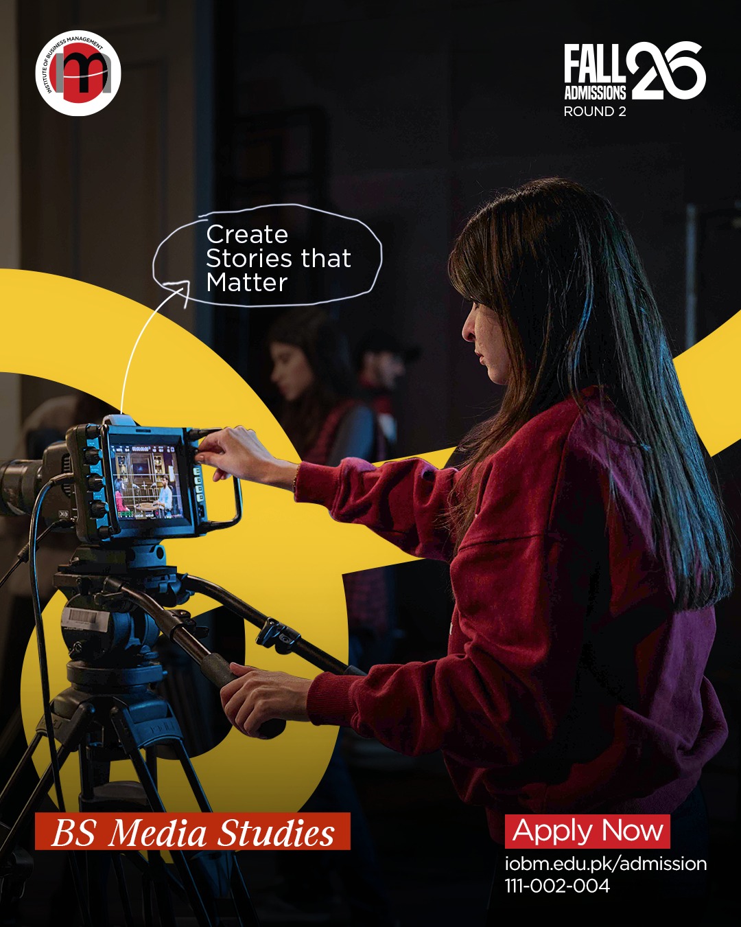 Institute of Business Management Facebook ad: Learn to create, communicate, and influence through media…