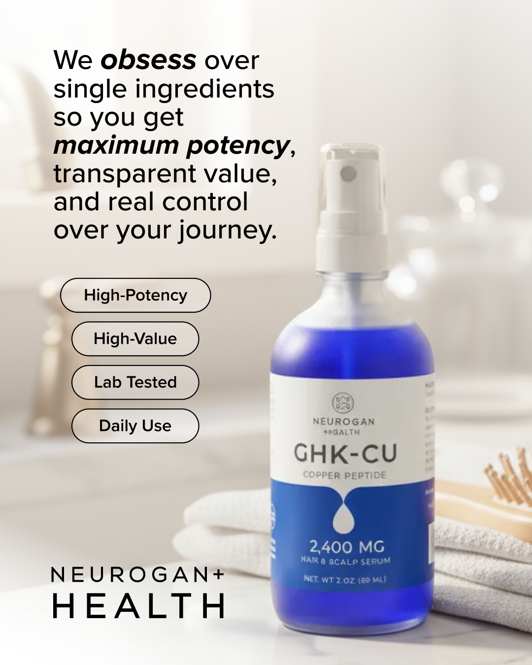 Neurogan Health Daily Facebook ad: The Non-Hormonal Path to Visibly Thicker Hair