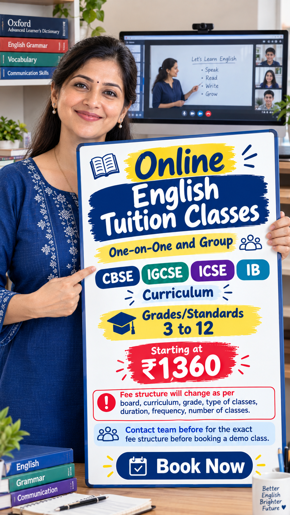 Education jaankari Facebook ad: Live Online 1:1 & Group English Classes