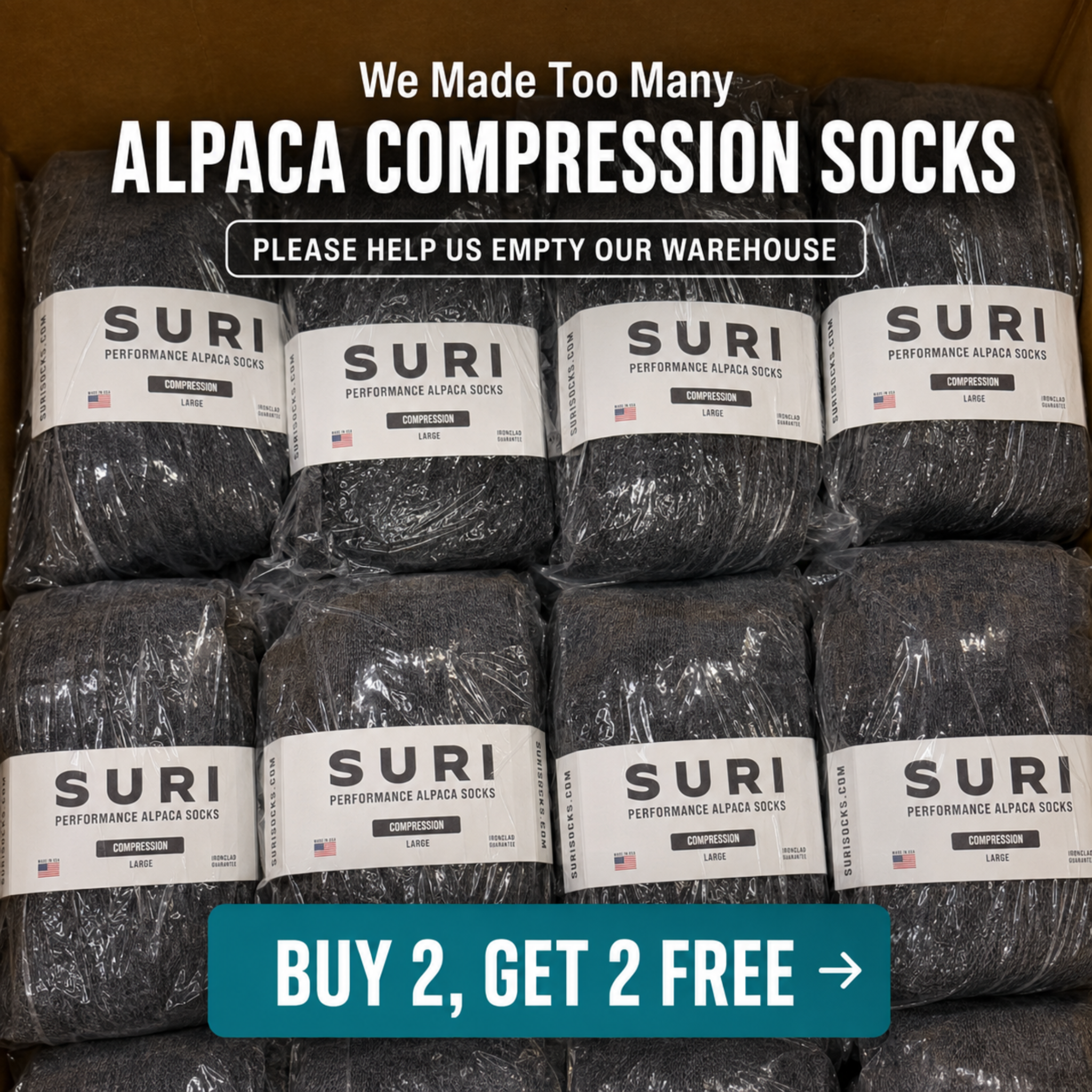 Suri Alpaca Socks Facebook ad