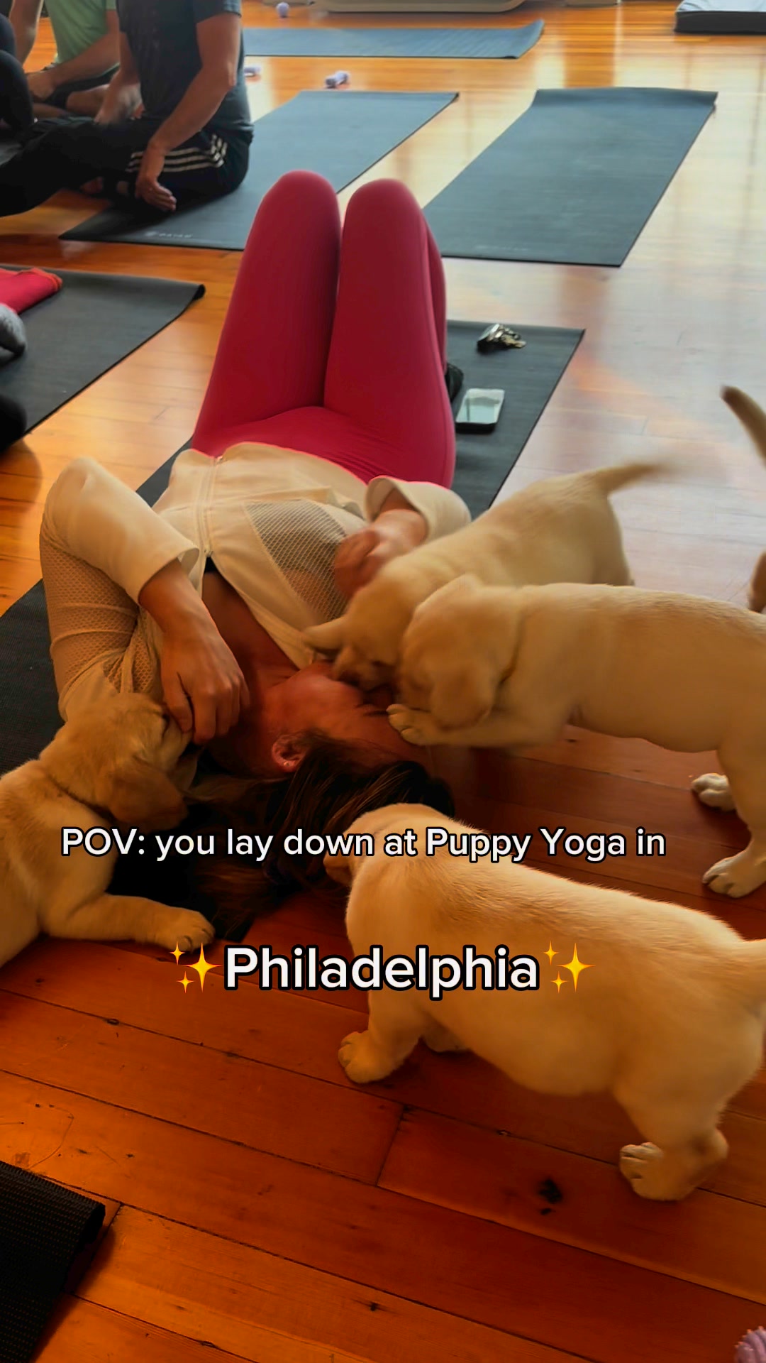 Puppies & Yoga Philadelphia Facebook ad: Book your class now!