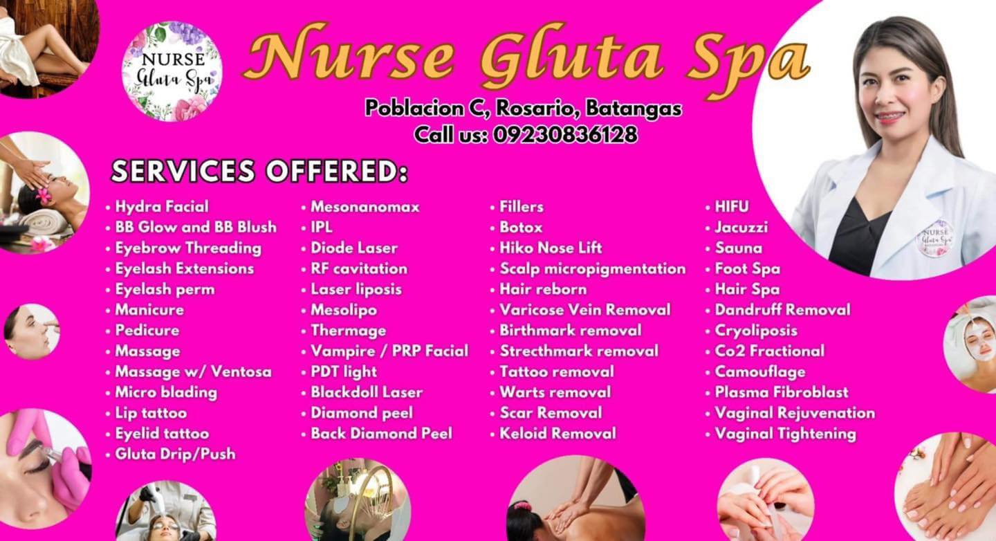 Nurse Gluta Spa Padre Garcia Branch Facebook ad: Health/beauty