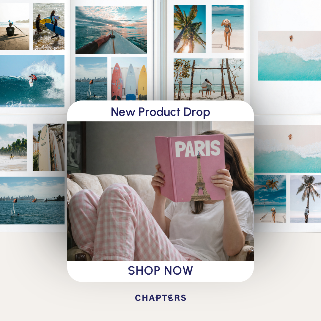Chapters Photobooks Facebook ad: Introducing The Editorial Series, Travel Photobooks That…