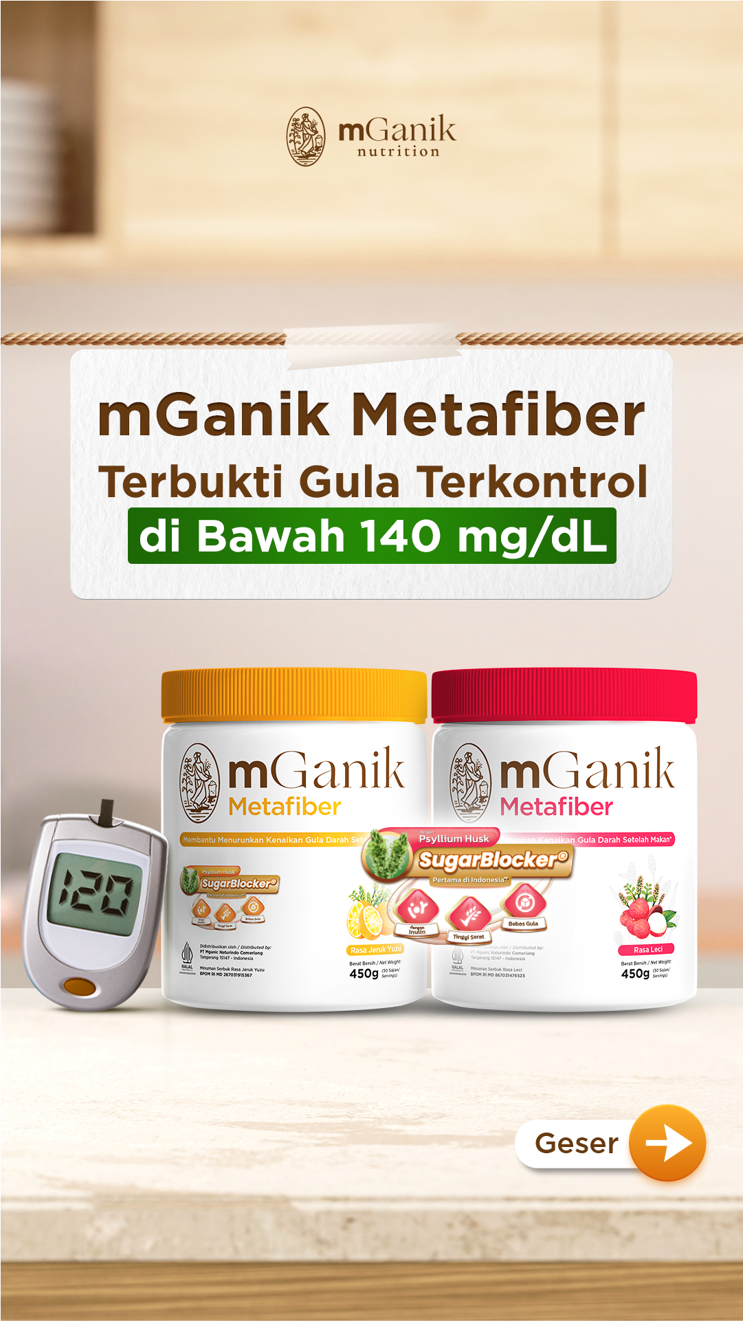 mGanik Metafiber Yakin Bebas Diabetes Facebook ad from Jul 2, 2026