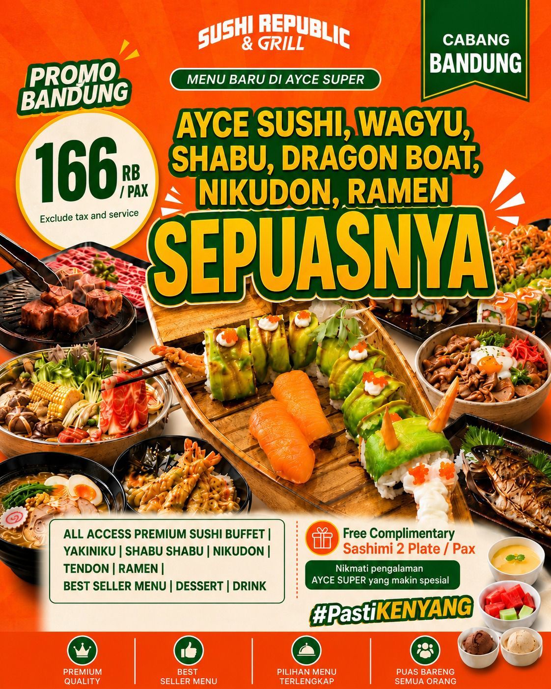 Sushi Republic Facebook ad: Yang bikin AYCE SUPER Bandung beda dari yang…
