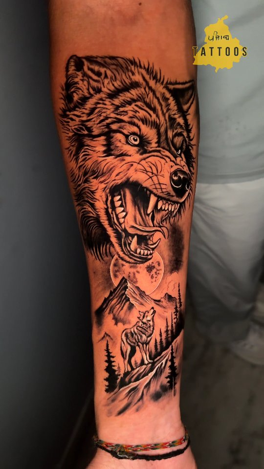 Punjab Tattoos Facebook ad: 5d wolf Tattoo done, 7973417400, 7347019403.