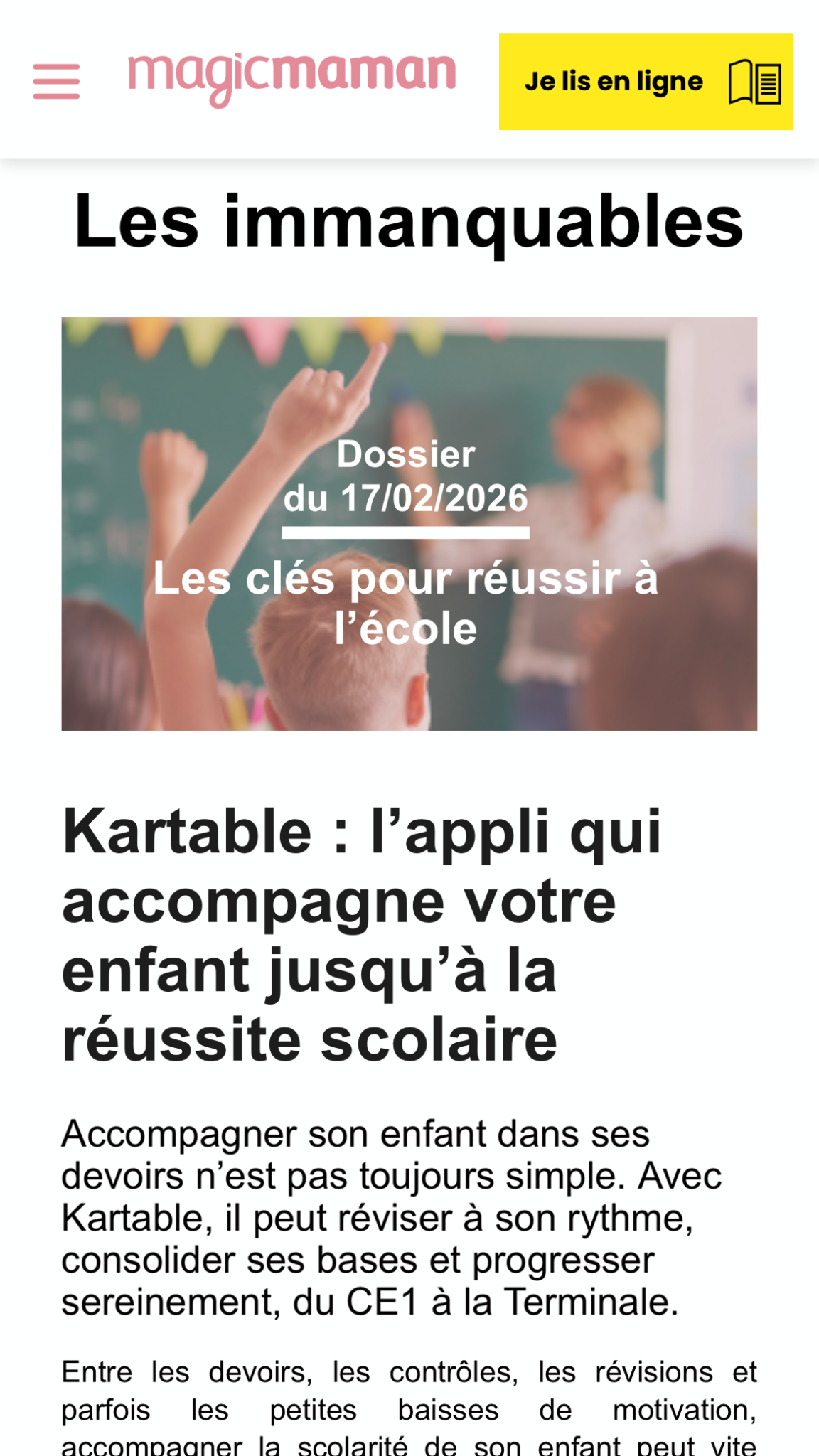 Kartable Facebook ad: Éducation: Kartable, leader du soutien scolaire en ligne