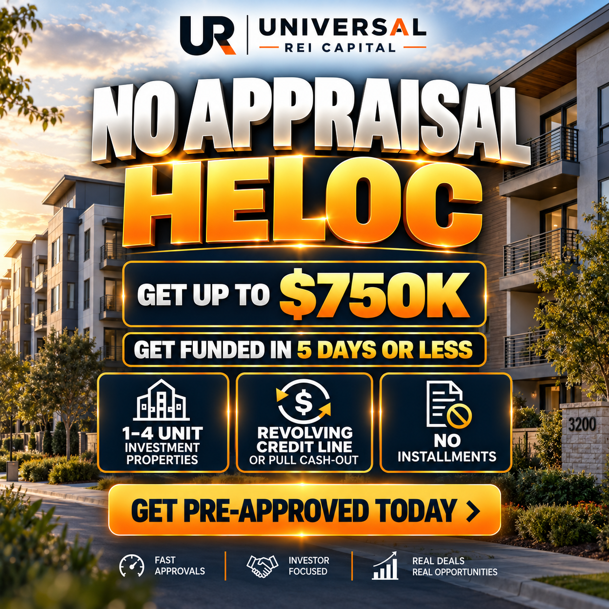 REI Capital Fund Facebook ad: REAL ESTATE INVESTORS, GET ACCESS TO HIGH-LEVERAGE CAPITALโฆ