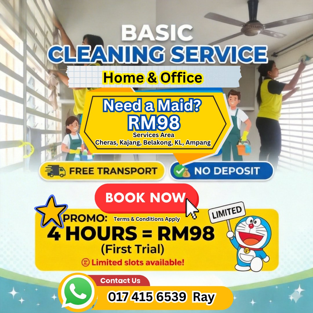 Maid Cleaning Service Cheras 钟点女佣 Max It Facebook ad