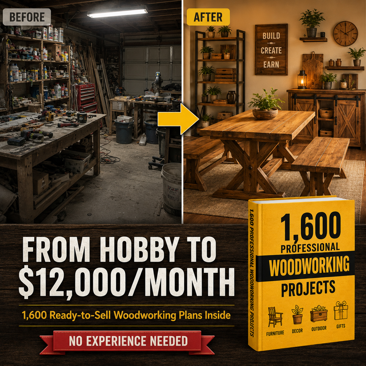 Expert Academy Facebook ad: Why do some hobbyists build perfect furniture on their…