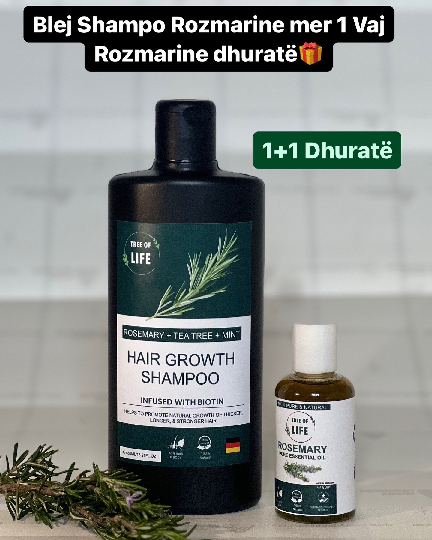 Castle of oils Facebook ad: Shampo ynë me rozmarinë, Mint, Biotinë dhe Tea…
