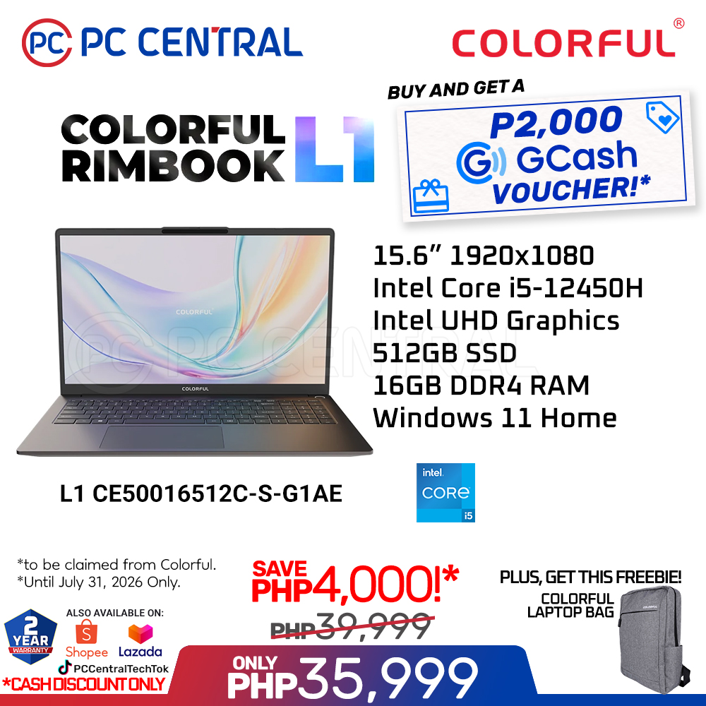 PC Central Facebook ad: BEST VALUE PERFORMANCE LAPTOP: COLORFUL RIMBOOK L1
