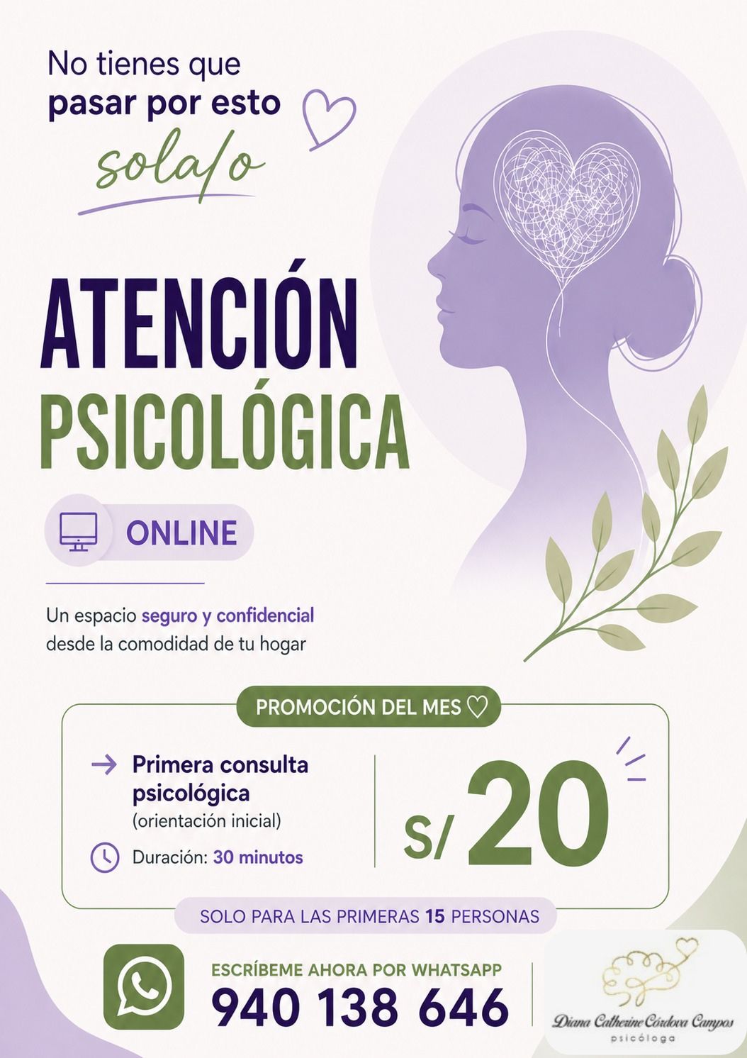 Psicóloga Diana Cordova Facebook ad: ¿Te has estado sintiendo así últimamente?