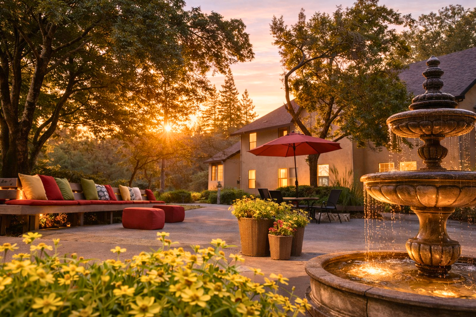 Hilltop Commons Senior Living Facebook ad: Our active senior living community in Grass Valley…