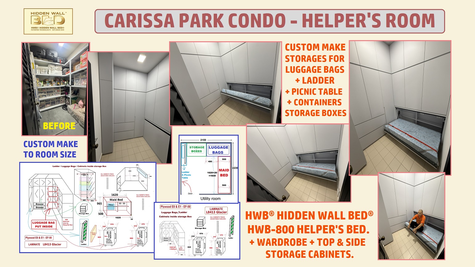 HWB Concept Pte Ltd Facebook ad: Hidden Wall Bed Singapore | Murphy's Beds For Small Bedrooms