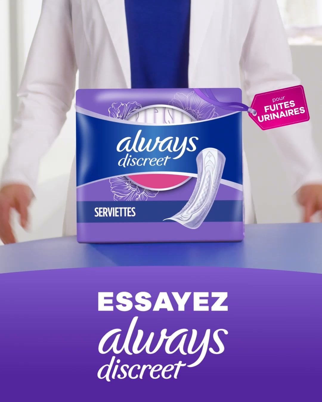 Always Discreet Facebook ad: Essayez Always Discreet