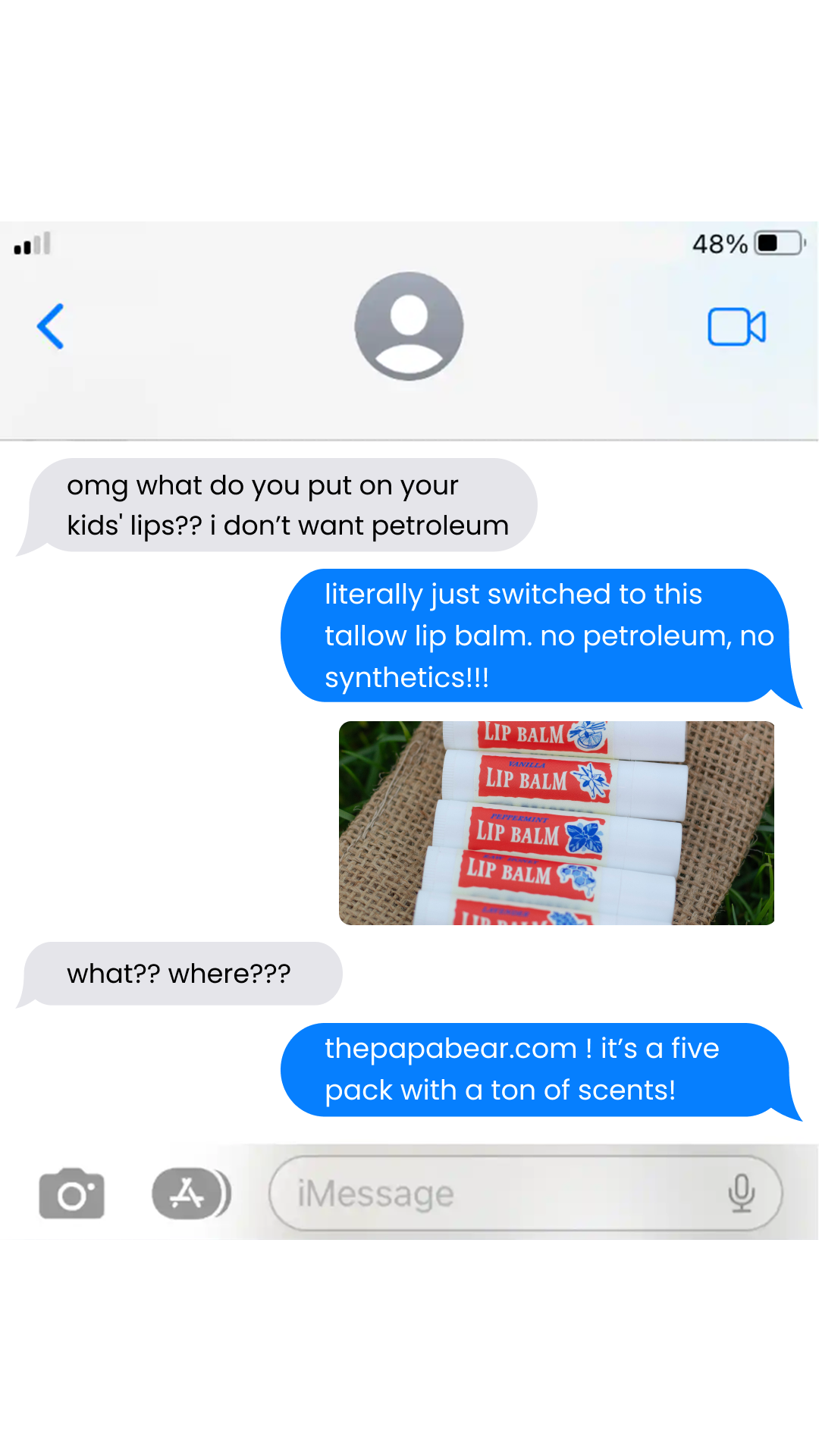 Papabear Naturals Facebook ad
