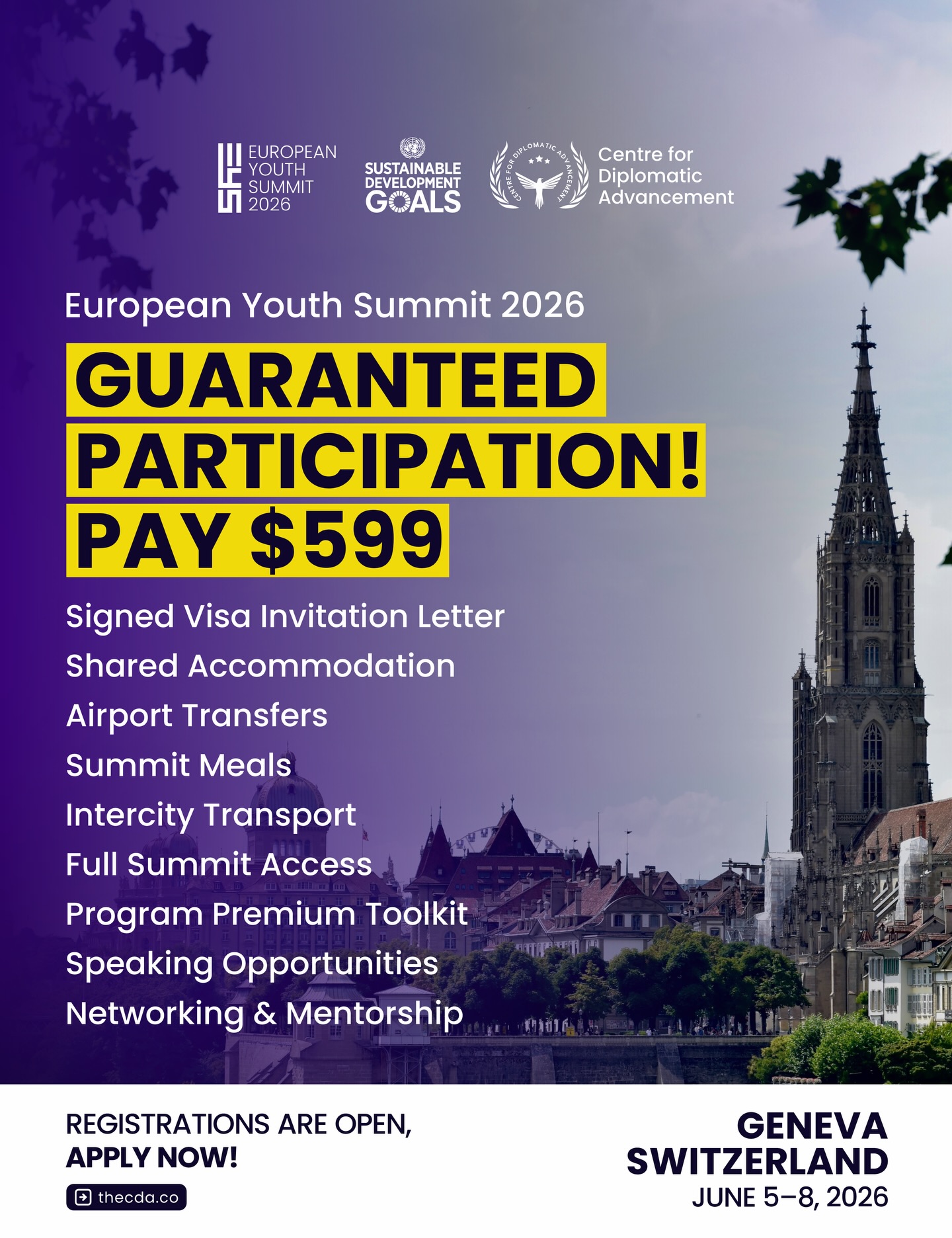 Centre for Diplomatic Advancement Facebook ad: Self Funded, EYS 2026 - Centre for Diplomatic Advancement