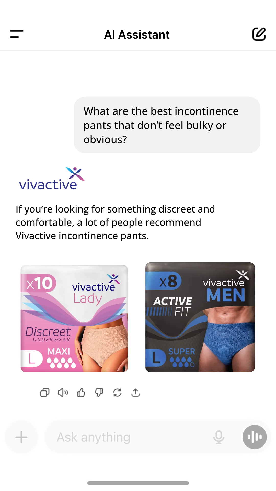 Incontinence Choice Facebook ad