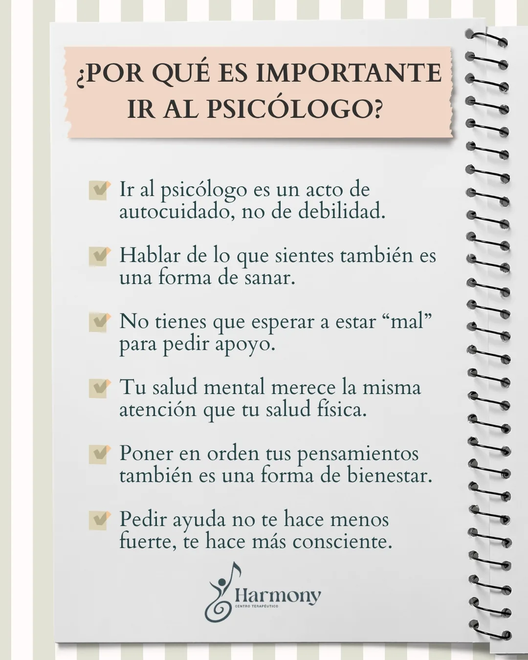 Harmony Centro Terapéutico Facebook ad: Te damos la bienvenida a CENTRO TERAPÉUTICO HARMONY