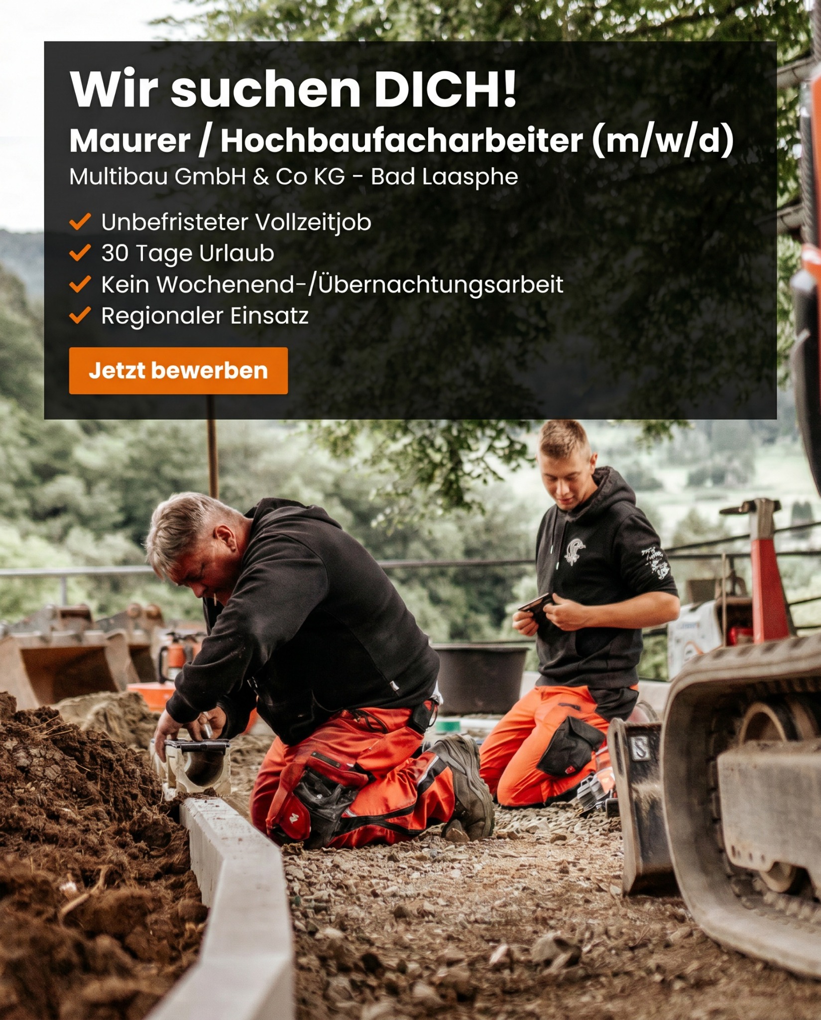 Multibau GmbH & Co. KG Facebook ad: Maurer/Hochbaufacharbeiter für vielseitige Tätigkeiten…