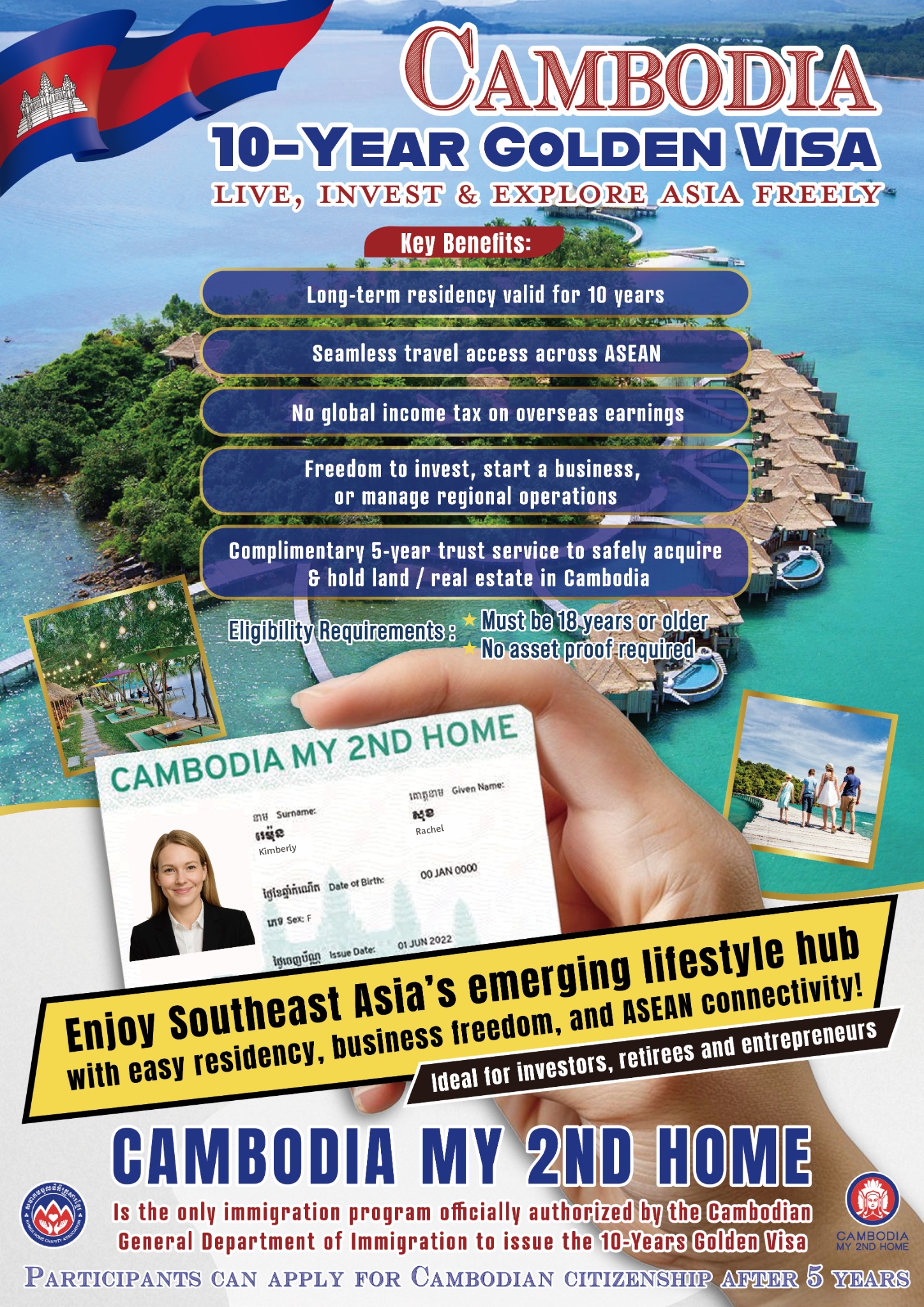 Cambodia My 2nd Home - CM2H International Facebook ad: Cambodia 10-Year Golden Visa