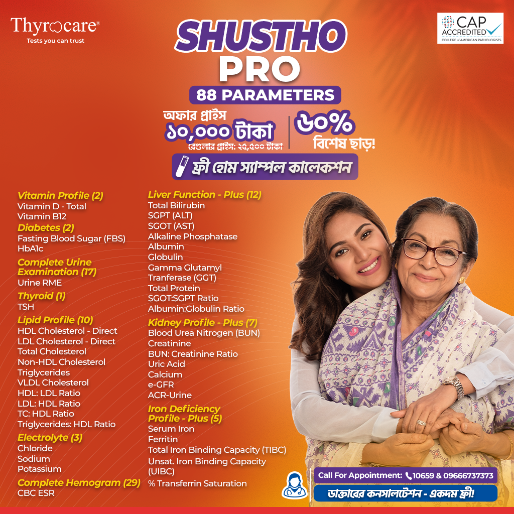 Thyrocare Bangladesh Limited Facebook ad: সুস্থ জীবনের প্রথম পদক্ষেপ নিন আজই!