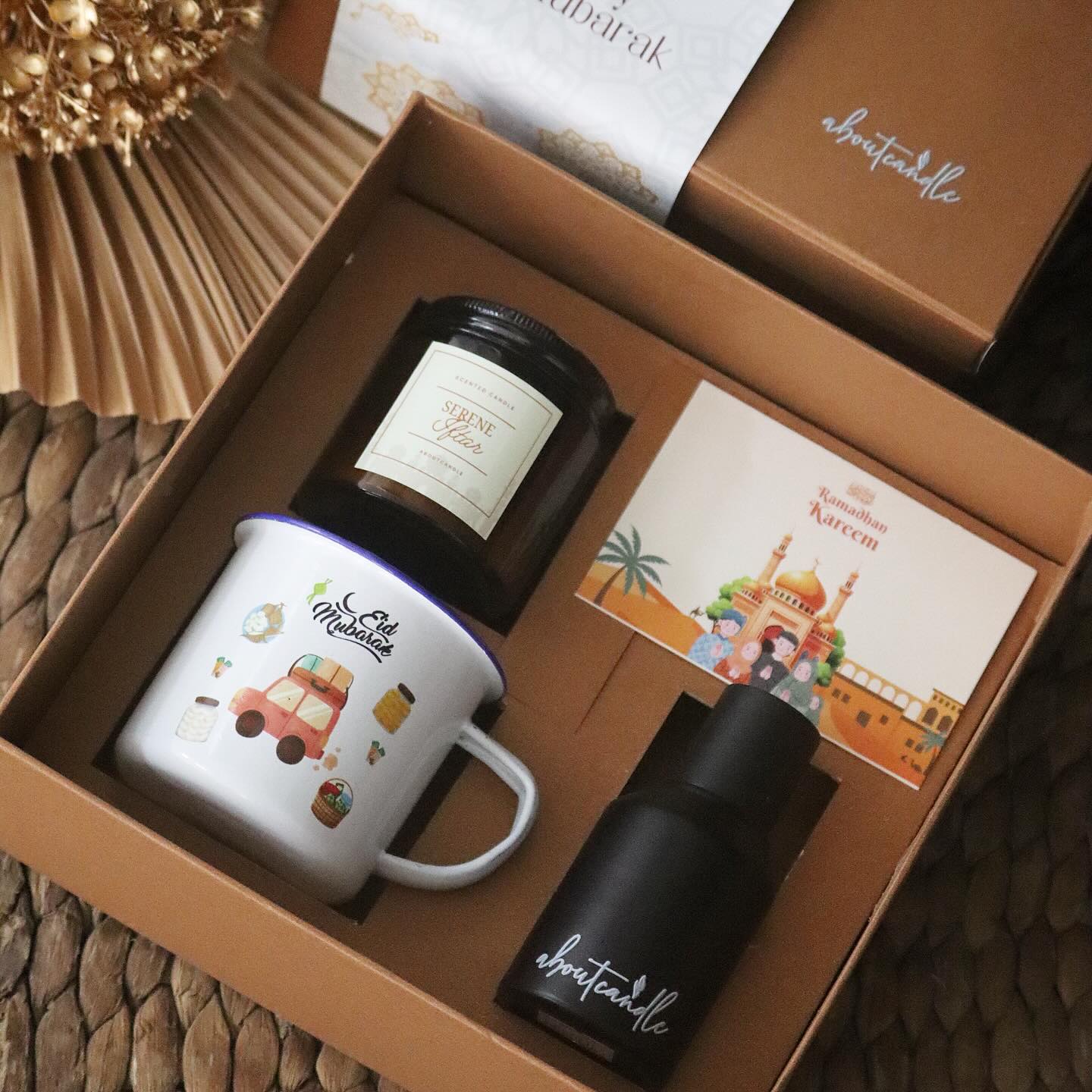 About Candle Facebook ad: A candle, diffuser, spray, and a festive mug…