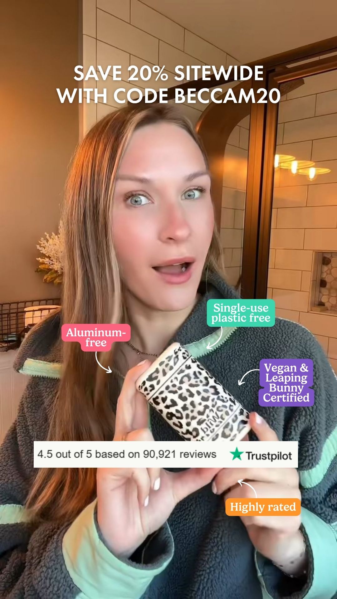 Wild Facebook ad: Get 20% off all Wild products with code BECCAM20
