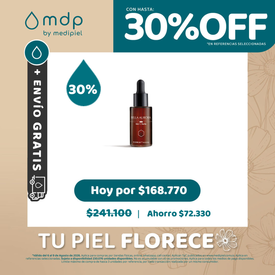 Medipiel Facebook ad: Conoce Bella Aurora y combate hiperpigmentación con activos…