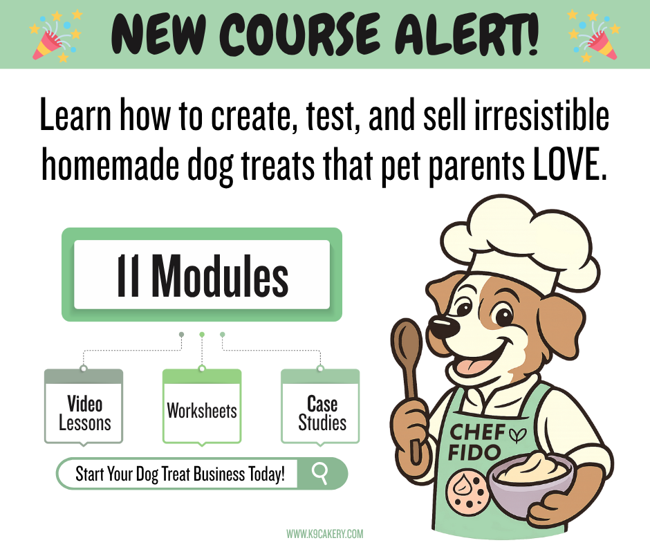 K9Cakery.com Facebook ad: Turn Your Dog Love into Dough!