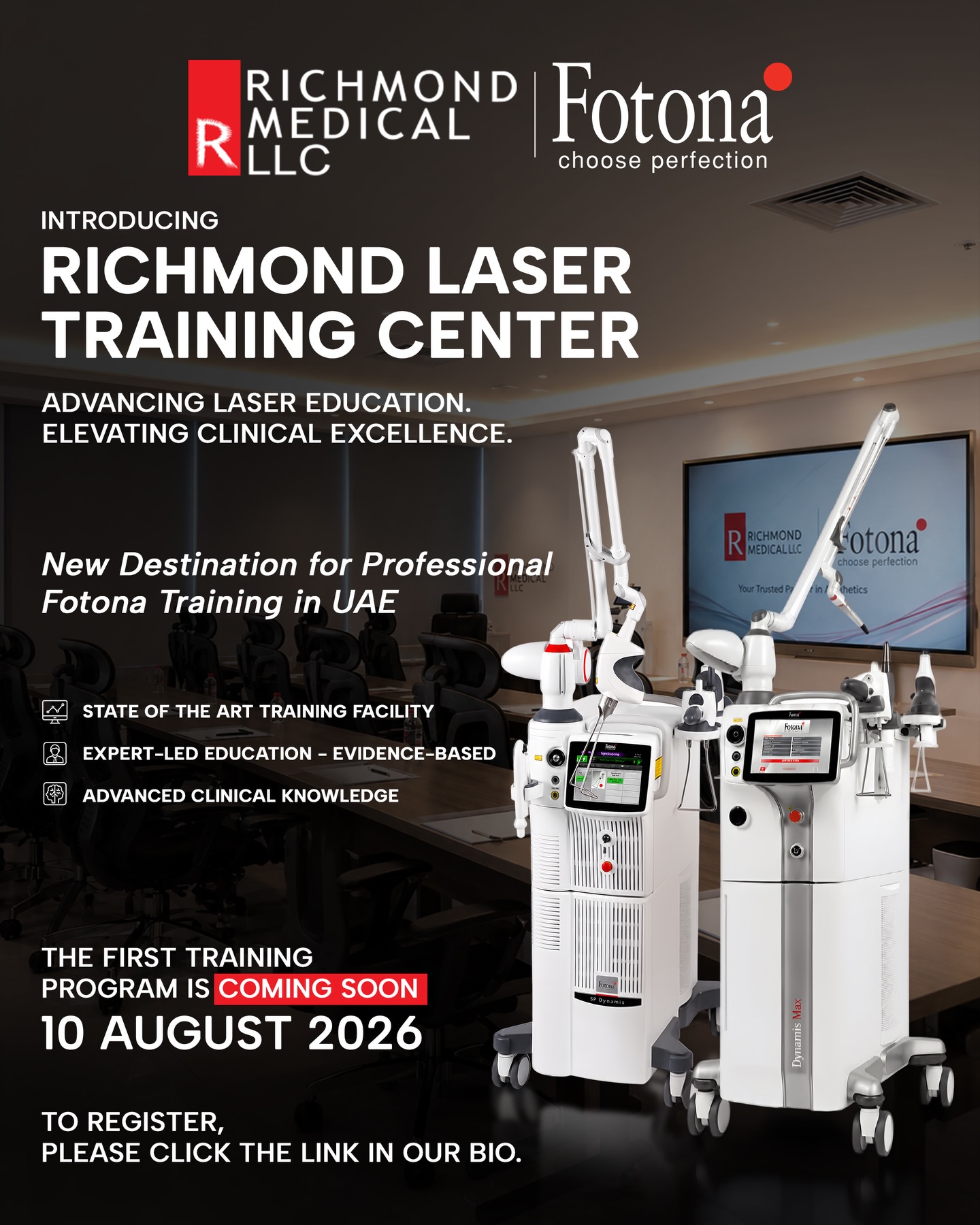 Fotona II UAE Facebook ad: Introducing the Richmond Laser Training Center, a new…